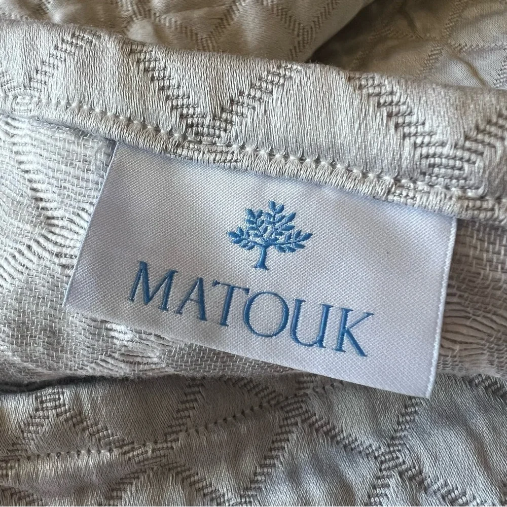 MATOUK NADIA MATELASSE’ COTTON BOUDOIR PILLOW SHAM SILVER  NWOT